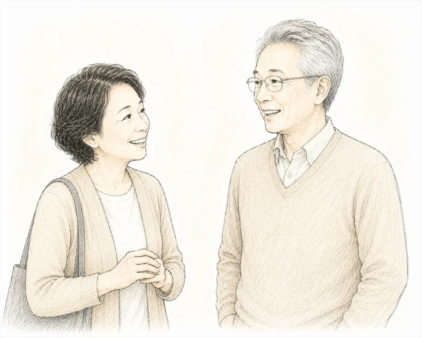 笑顔で話す檀信徒のご夫婦